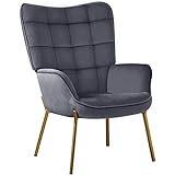 Yaheetech moderner Sessel Relaxsessel für Wohnzimmer, Retro Vintage Ohrensessel Lesesessel Loungesessel Stuhl Polstersessel