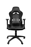 Speedlink Looter Gaming Chair – ergonomischer Gaming Stuhl mit Wippfunktion, verstellbare 2D-Armlehnen, individuell höhenverstellbar, Belastbarkeit bis 130 Kilogramm, Kunstleder, schwarz