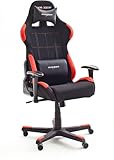 Robas Lund OH/FD01/NR DX Racer 1 Gaming-/ Büro-/ Schreibtischstuhl, mit Wippfunktion Gaming Stuhl Höhenverstellbarer Drehstuhl PC Stuhl Ergonomischer Chefsessel, schwarz-rot