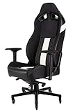 Corsair T2 Road Warrior - Kunstleder Gaming Stuhl (Einfache Montage, Ergonomisch Schwenkbar, Verstellbare Sitzhöhe & 4D Armlehnen, Komfortable breite Sitzfläche mit hoher Rückenlehne) Weiß