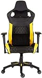 Corsair T1 Race - Kunstleder Gaming Rennsport Stuhl (Einfache Montage, Ergonomisch Schwenkbar, Verstellbare Sitzhöhe & 4D Armlehnen, Komfortable breite Sitzfläche mit hoher Rückenlehne) Gelb