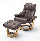 DbHFgjMN Sessel Akzent Lesesessel Relaxsessel braun Leder Fernsehsessel + Hocker Natur Liegesessel 180 Kg Sofa Lounge Chair für Wohnzimmer Schlafzimmer
