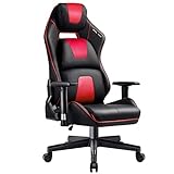 GTPLAYER Gaming Stuhl Bürostuhl Schreibtischstuhl Chefsessel Drehstuhl PC-Stuhl Racing Stuhl Höhenverstellbar Innovative Ergonomischer Stuhl mit Breiten Kopf- Rücken-&Lendenwirbelkissen (red)