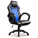 Intimate WM Heart Gaming Stuhl Bürostuhl Gamer Stuhl Drehstuhl Computerstuhl Arbeitsstuhl Schreibtischstuhl Ergonomischer Stuhl Rennstuhl Lederstuhl PC Racing Gaming Stuhl Chefsessel Blau