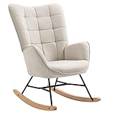 MEUBLE COSY Schaukelstuhl Relaxstuhl Schaukelsessel Sessel Stuhl Wohnzimmersessel Relax Lounge mit gepolsterter Sitzfläche, 68x87x98cm