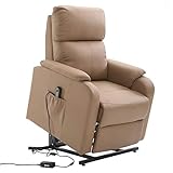 CARO-Möbel Relaxsessel Senior Fernsehsessel Ruhe TV Sessel mit elektrischer Aufstehfunktion, verstellbare Rückenlehne und Fußteil braun cognacfarben