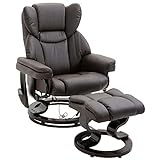 HOMCOM Relaxsessel mit Massagefunktion Fußhocker Massagesessel Sessel mit Liegefunktion Kunstleder Braun 79 x 82 x 101 cm