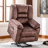 KUIKUI Elektrisch Relaxsessel Fernsehsessel Ruhesessel TV Sessel mit Aufstehhilfe Massagesessel mit Liegefunktion, Wärmefunktion und Vibrationsmassage, belastbar bis 150 kg