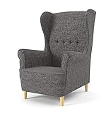 Sofini Ohrensessel Milo! Sessel für Wohnzimmer & Esszimmer! Skandinawisch, Relaxsessel aus Webstoff, Best Sessel! (Lux 06)